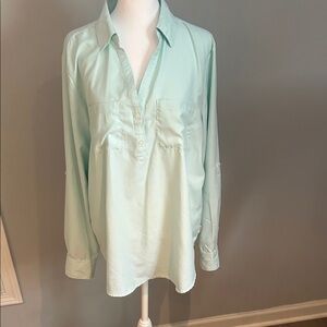 Magellan Outdoors Classic Fit Shirt - Light Green and White